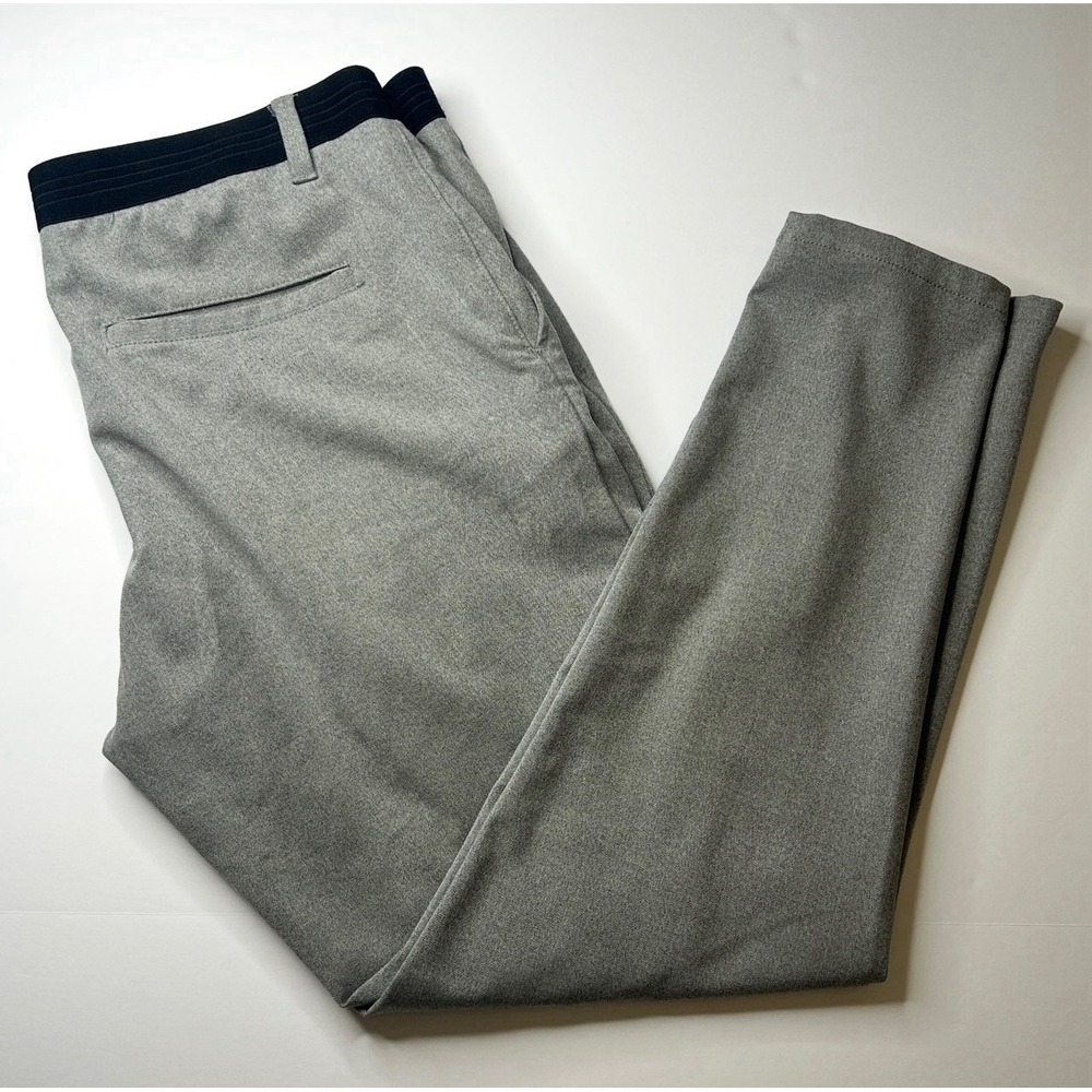 Zara Lightweight Comfort Waist Gray Chino Golf Dress Pants Mens 36 Size XL 36x28